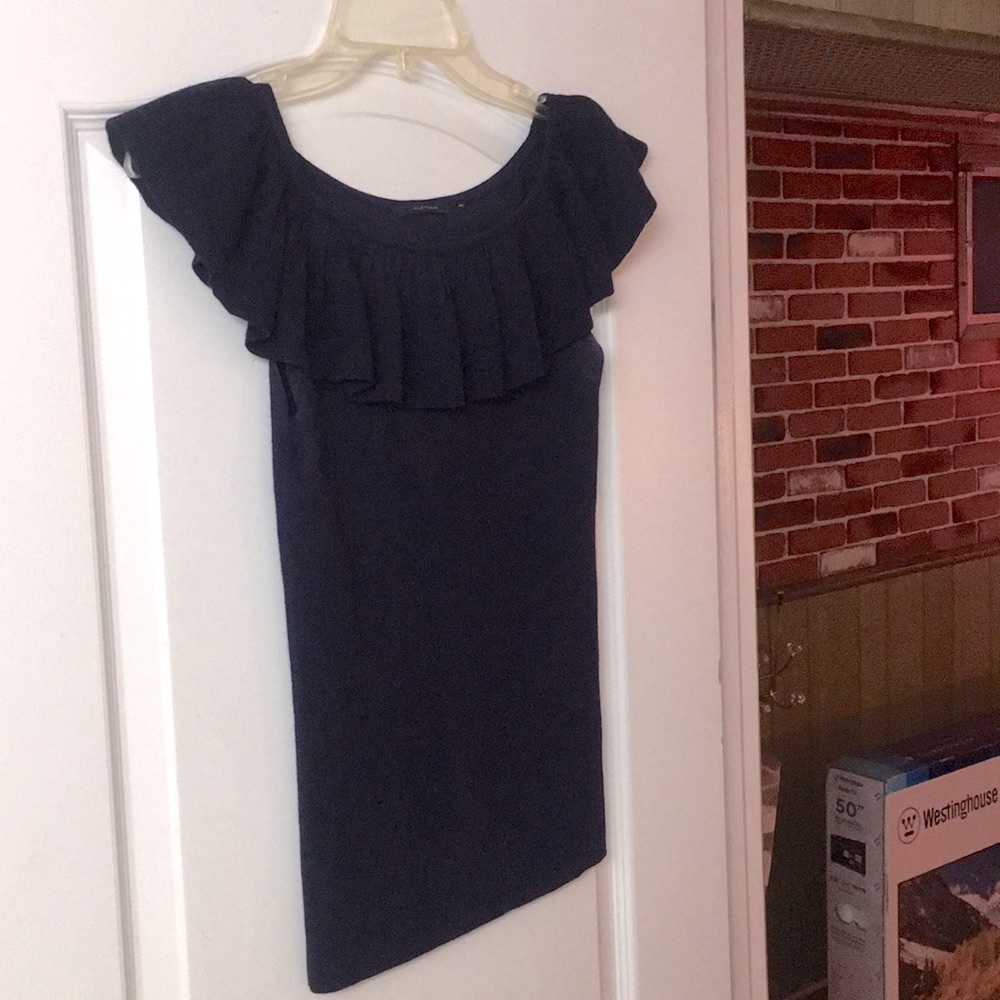 Purple Wool Ruffle Top Sweater